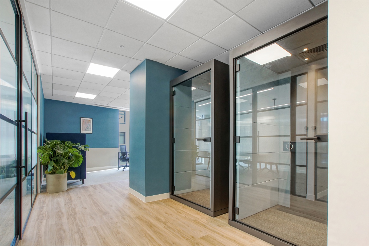 Private sound-proofed phone booths in the Southwark SE1 office